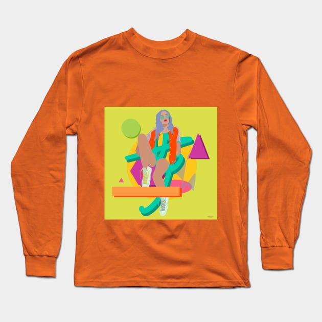 Orange Jacket Long Sleeve T-Shirt by Angelina Taylor 